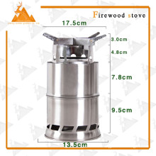 Heighten Portable Wood Stove Outdoor Camping Stainless Steel Stove